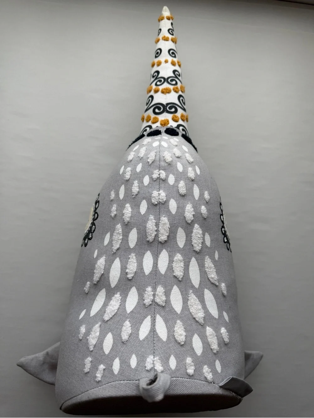 Crate & Barrel Curious Narwhal Head Wall Decor Mounted Plush Nursery Art